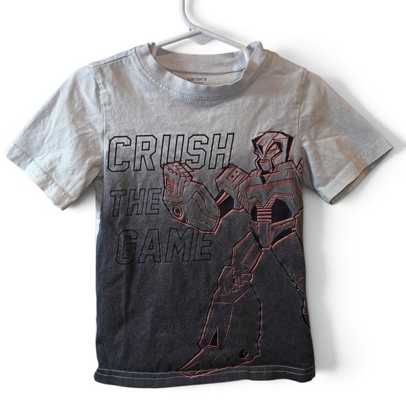 Carter's Other - Carter's Graphic T-Shirt Boys 4/4A‎ Grey Ombre Excellent Crush The Game Robot